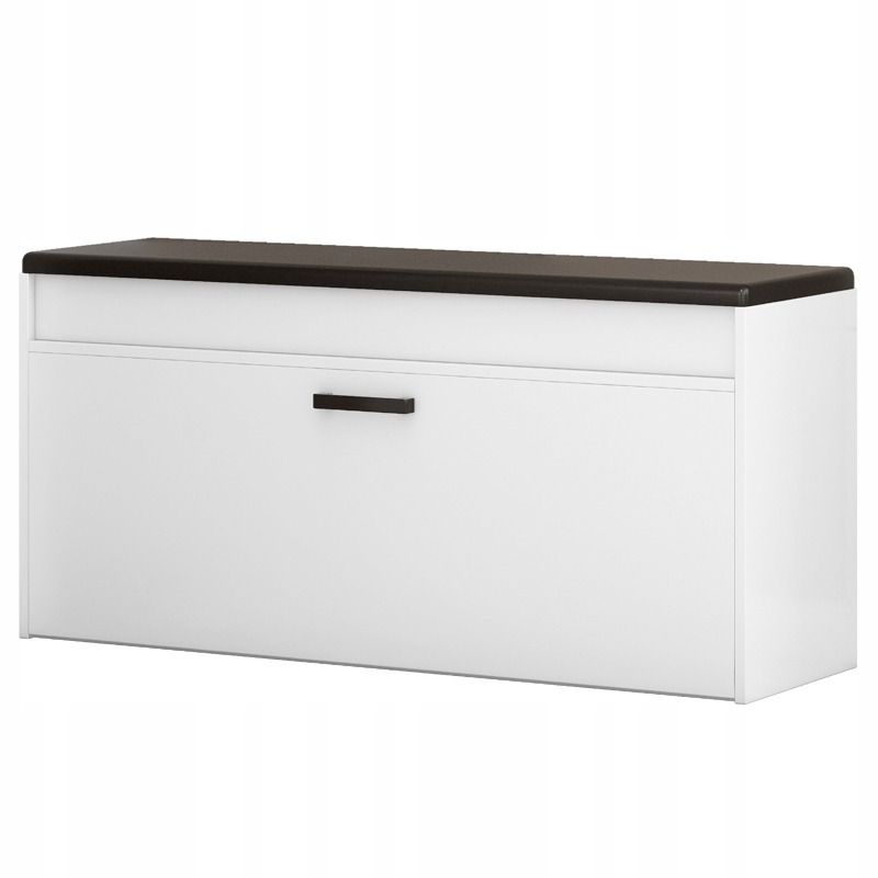 Szafka na buty Rebiko biała z siedziskiem i schowkiem duża 2 półki 100 cm 1 szt