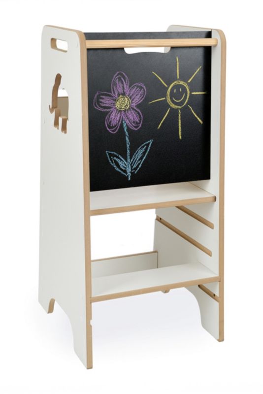 Helper VERK.design pomocnik kuchenny dla dziecka biały drewniany z tablicą 84cm 1szt.