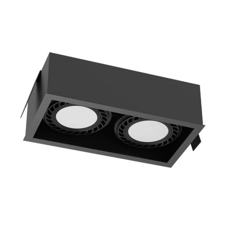 Oprawa sufitowa wpuszczana Brosline Cage czarna 2 x GU10 x 18W IP20 wym: 8,5 x 25,8 x 13,6 cm prostokątna - 1 szt.