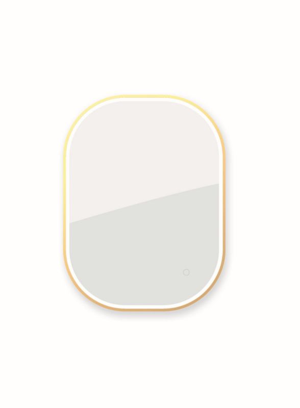 Lustro łazienkowe Oltens Nordlis LED 60x80 prostokątne z matą grzewczą rama złoto szczotkowane 1 szt.