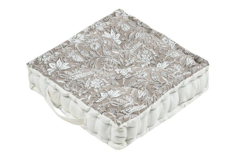 Poduszka podłogowa BIBURY STOF dekoracyjna 45x45 cm beżowa 1 szt.