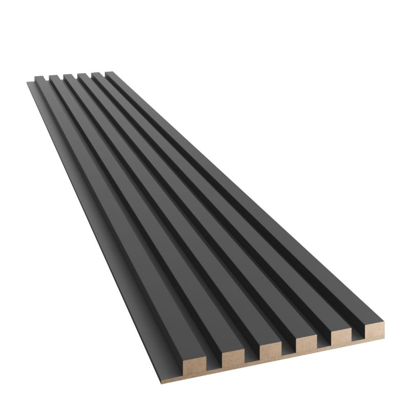 Lamele slim na czarnej płycie MDF LAMELE3D - Czarny Mat 1 szt.