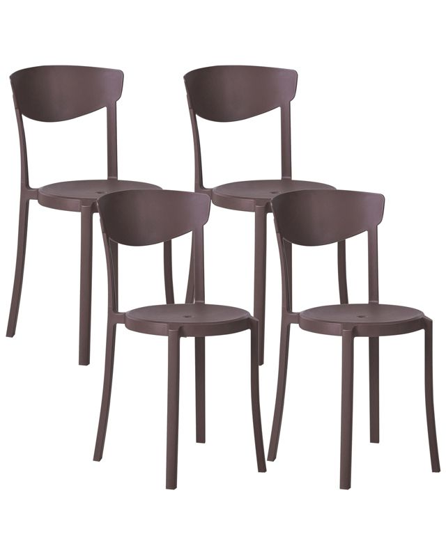 Zestaw 4 krzeseł ogrodowych Vieste Brązowy 1 kpl