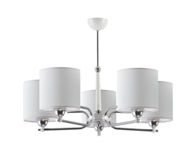 Żyrandol Jupiter TWINGO biały chromowany 5xE27x20W IP20 wym:60x72x72cm - 1 szt.