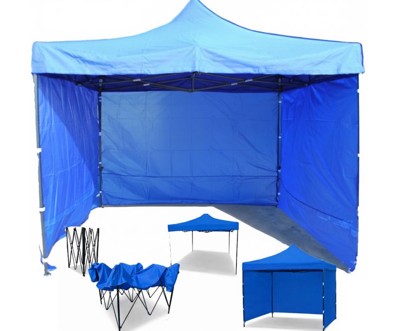 Namiot Handlowy 2x2 Mocne Namioty 23 kg Pawilon ekspresowy ogrodowy targowy składany automatyczny imprezowy Niebieski 1 szt.
