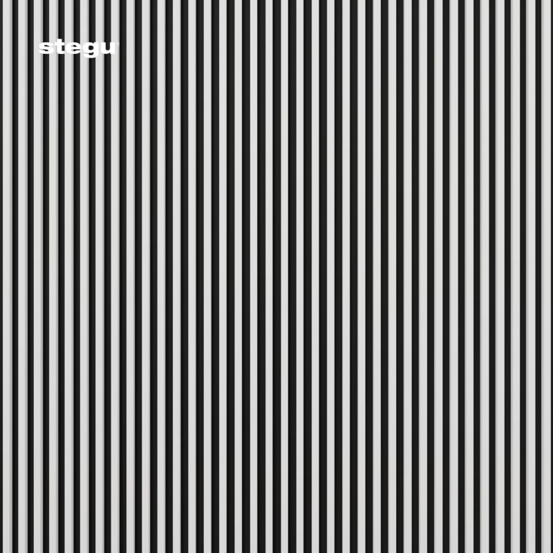 Lamele ścienne na czarnej płycie Stegu Linea Slim, białe 265x15 cm panele dekoracyjne 1 szt.