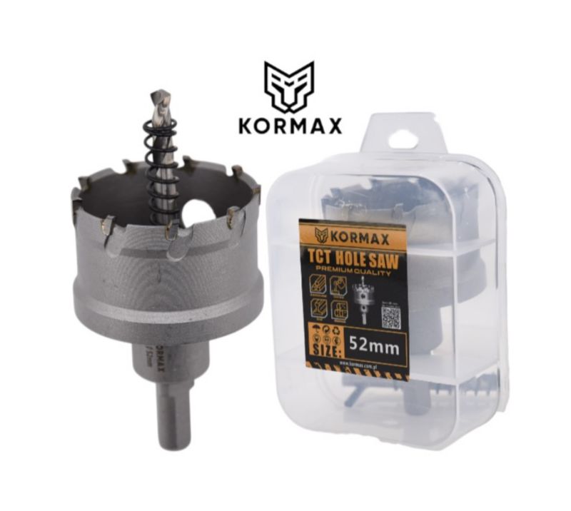 Otwornica do metalu Kormax 52mm x 25mm wiertło koronowe z węglikiem TCT krótkie (TCTJK52)
