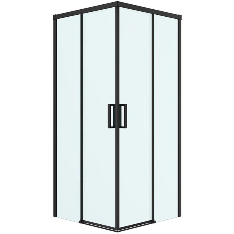 Kabina prysznicowa Oltens Breda 90x90 cm kwadratowa czarny mat, szkło hartowane 1 szt.