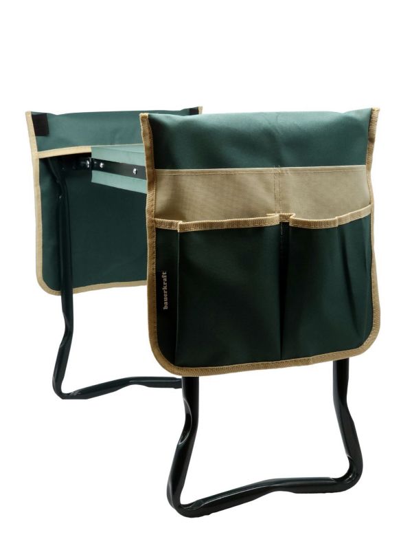 Klęcznik Bauerkraft składany z 2 torbami na narzędzia 4w1 zielony 1 szt.