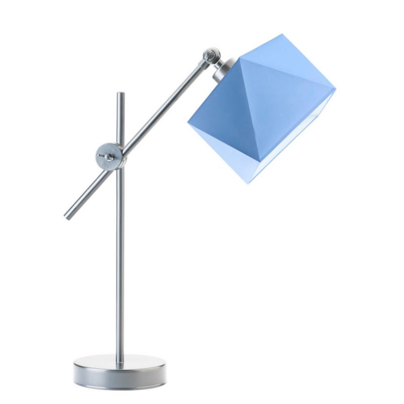 Lampka Nocna Volta Light Factory Modern Abażur Srebrny/Niebieski Diament 1xE27 1szt.