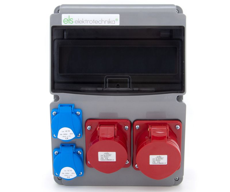 Rozdzielnica budowlana, rozdzielnia elektryczna ELS Elektrotechnika 11NO211 2x230V 32A/5P 16A/5P IP44 niewyposażona, gotowa 1 szt.
