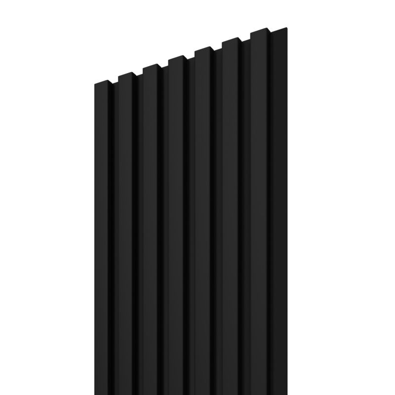 Lamele ścienne czarne na czarnej płycie Stegu SOLID LINE 7S, 265x30 cm panel dekoracyjny 1 szt.