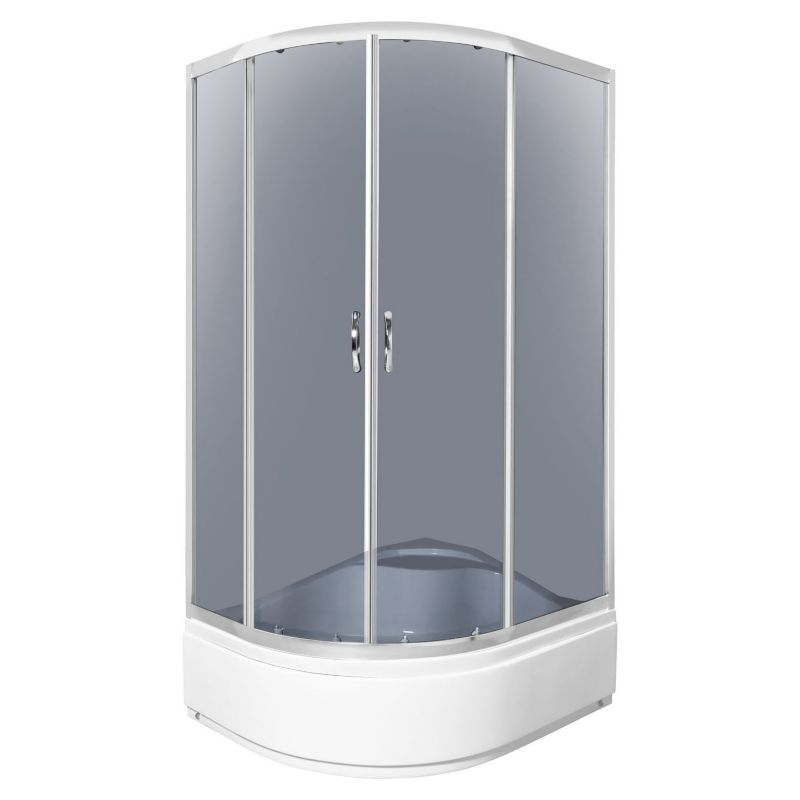 Kabina prysznicowa asymetryczna Kerra Katia Duo 100x80 cm prawa grafitowe szkło wysoki brodzik z podniesionym siedziskiem 1 szt.