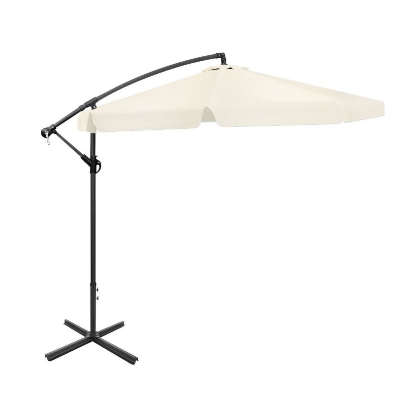 Parasol ogrodowy Bauerkraft składany 350 cm 8-ramienny, z pokrowcem, beżowy 1 szt.
