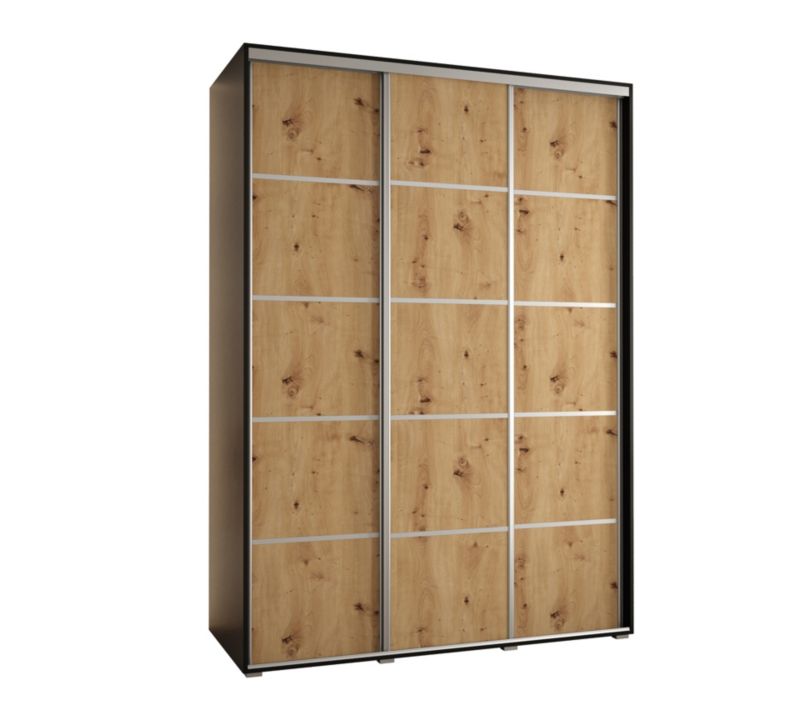 Szafa przesuwna Abiks DAVOS 4 wysoka szer.180cm gł.60cm czarny/artisan/srebrny 1szt.