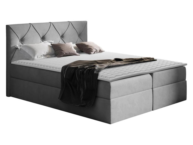 Łóżko kontynentalne MIRJAN 24 Crystal 160x200 gołębi szary 1 szt.