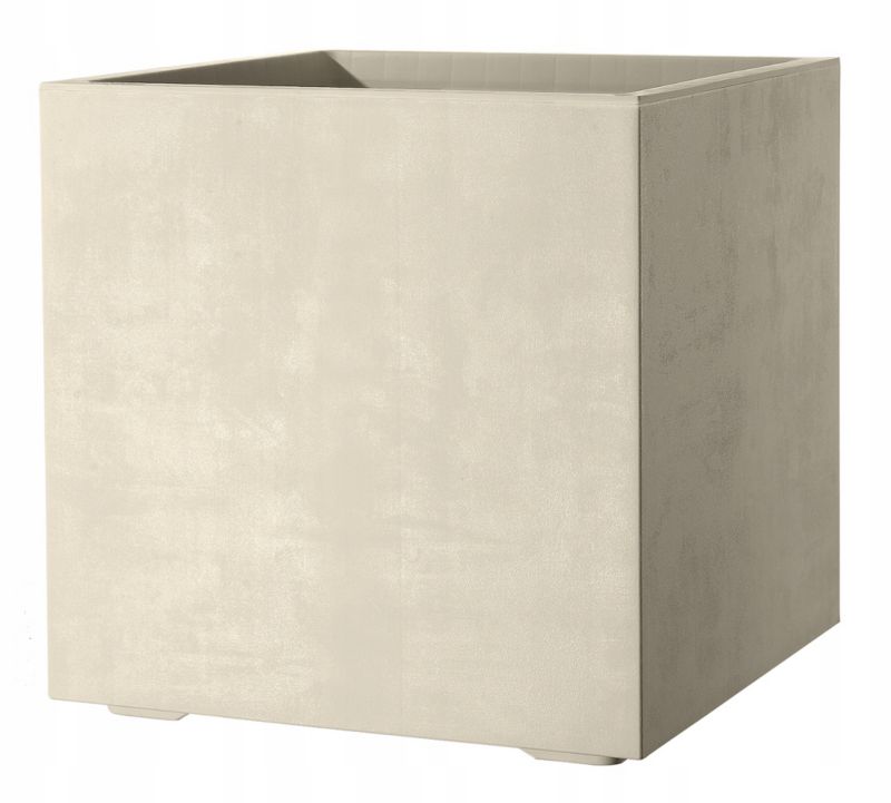 Donica Deroma Millenium Cubo 49cm Perłowa na kółkach zintegrowany drenaż mrozoodporna 1szt