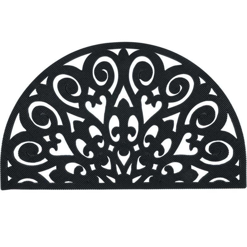 Wycieraczka półokrągła gumowa 45x75 cm e-floor ażurowa czarny 1 szt