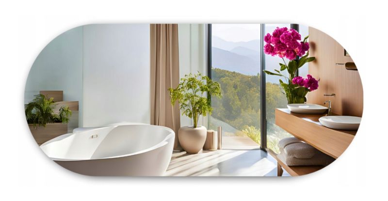 Lustro 120x80 Owalne Srebrne Łazienkowe Owal Bez Podświetlenia Szlifowane 1 szt