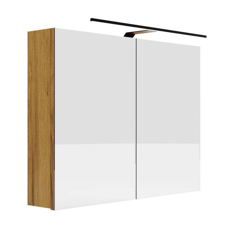 Szafka Łazienkowa SKXMeble Wisząca z Lustrem i Podświetleniem LED Elza Złoty Craft 60x90x14 1szt.