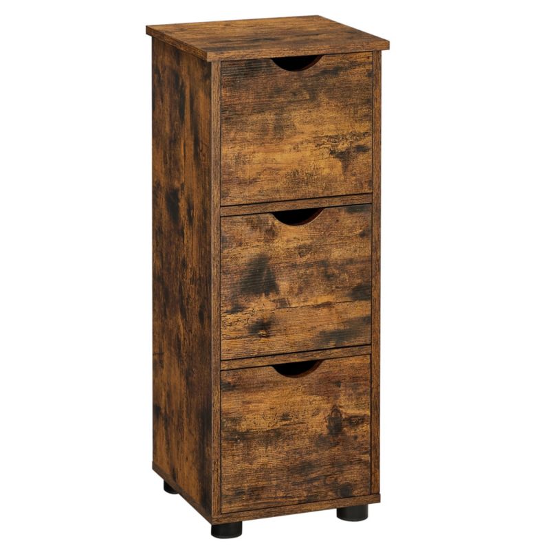 Szafka łazienkowa Songmics stojąca 30x80cm z szufladami wąska brązowa loft 1 szt.