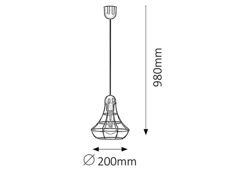 Lampa wisząca Rabalux Ramsey miedziana 1xE27x60W wym:98x20x20cm IP20 -1 szt.
