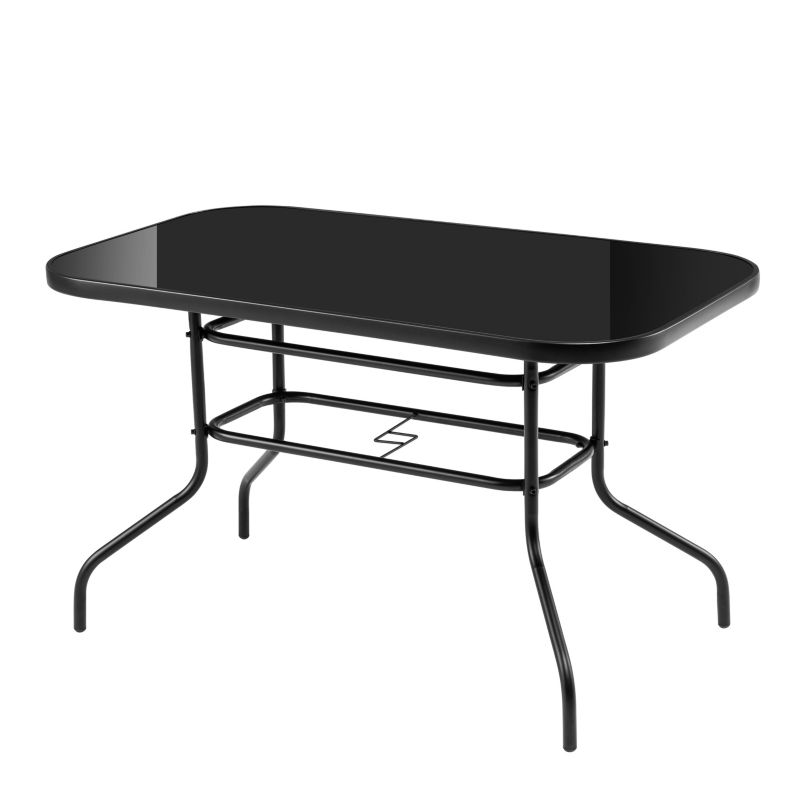 Stół ogrodowy Bauerkraft, szklany 120x70 cm czarny 1 szt.