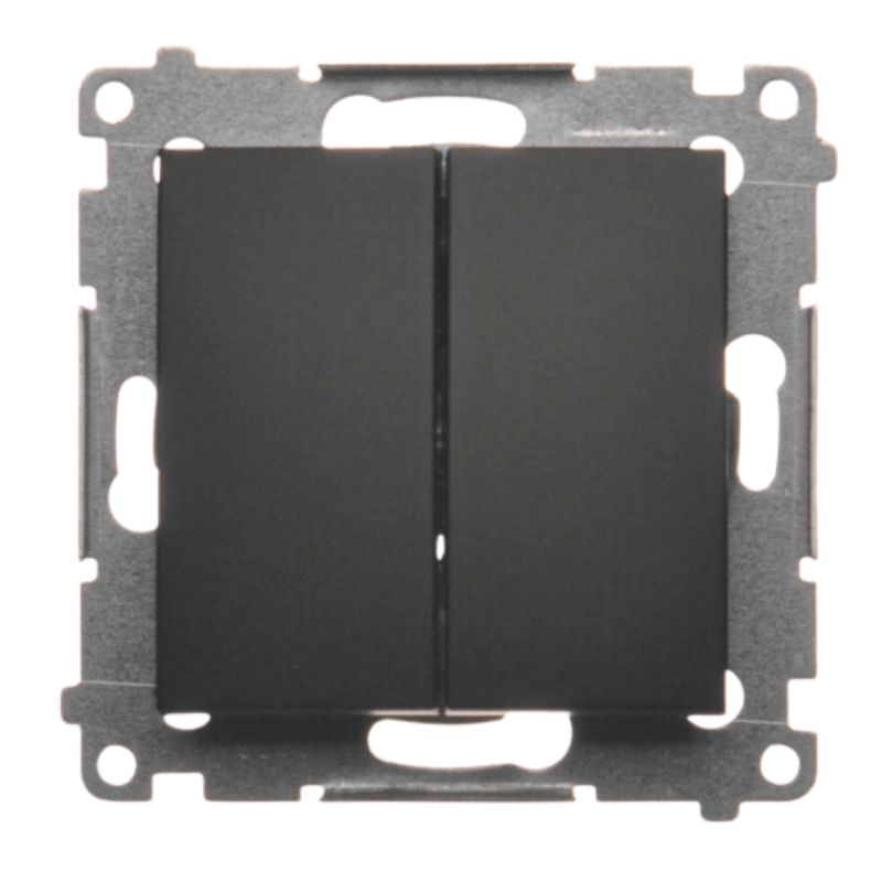 Łącznik Podwójny 2X Świecznikowy Simon 54 Szybkozłącza Czarny Mat 1 szt.