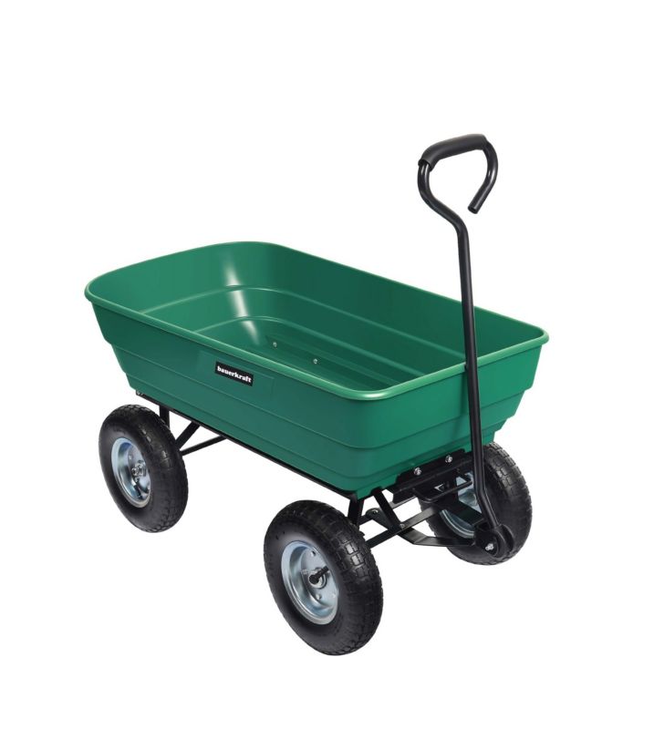 Wózek transportowy Bauerkraft, ogrodowa taczka, skrętne koła zielony 1 szt.