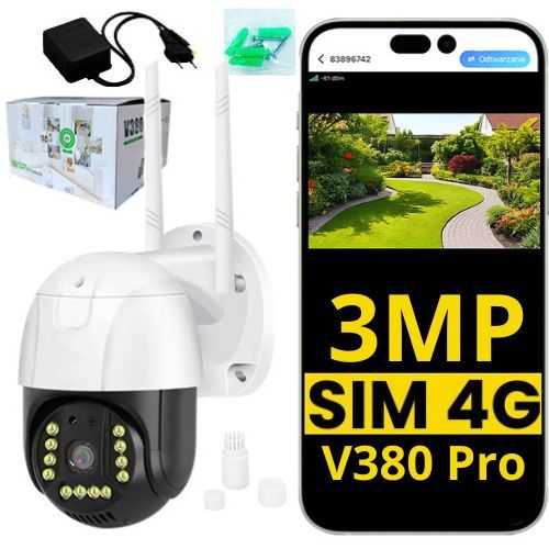 Kamera zewnętrzna Sone obrotowa PTZ 3MP 4G LTE IP66 1 szt.