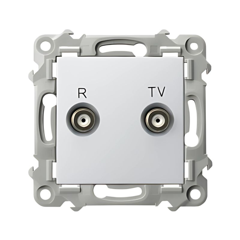 Gniazdo Antenowe RTV Podwójne Końcowe Ospel Biały Podtynkowe 1 szt.