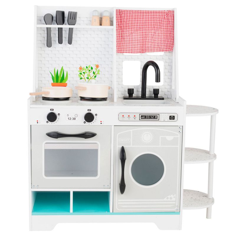 Drewniana kuchnia dla dzieci 4iQ Group TinyTreats z pralką i akcesoriami 1szt.