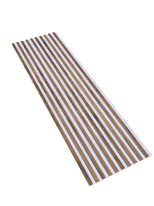 Lamele na Białej Płycie Ścienne SunWood 275x58cm Panel Dekoracyjny Dąb Valencia 1 szt.