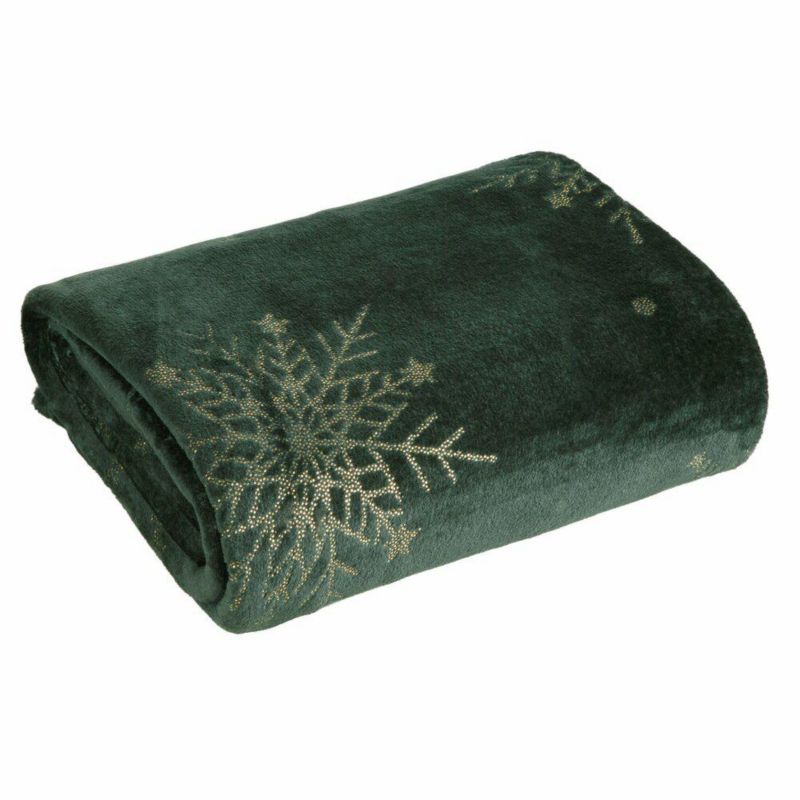 Koc Świąteczny Koc28 Eurofirany Zielony Poliester 150X200 cm 1 szt.