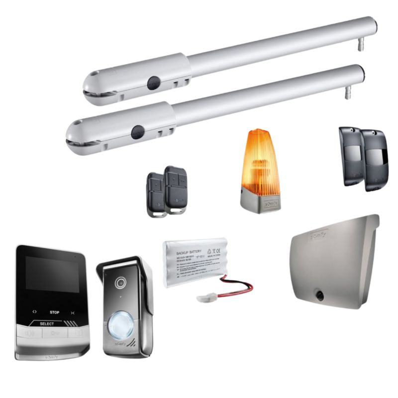 Napęd do bramy dwuskrzydłowej Somfy SGS Essential + Wideodomofon V100+ 1 szt.