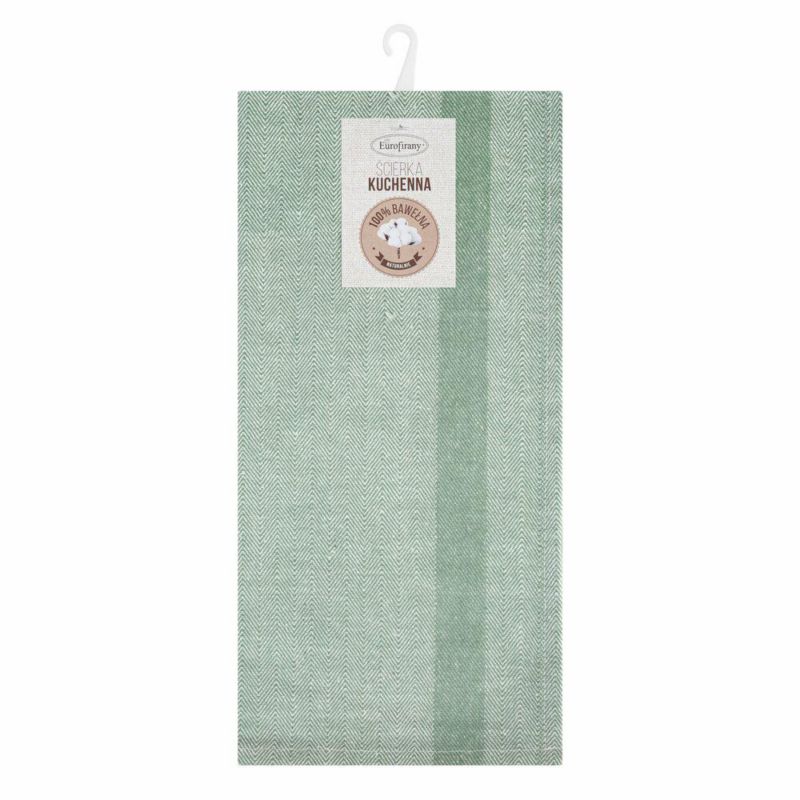 Ścierka kuchenna OLIVIA/11 Eurofirany 50 x 70 cm zielona bawełniana w paski 1 szt.