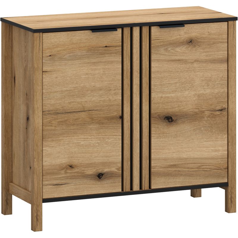 Komoda VERVE Mebel Elite Dwudrzwiowa Drewniana do Salonu 98 cm Dąb Evok 1 szt