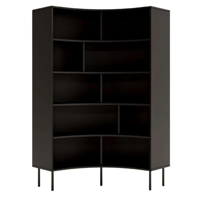 Narożny regał Skandica HORN z czarnymi nogami czarny 1 szt.