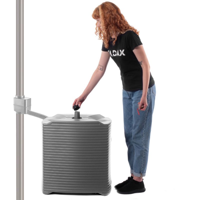 Zbiornik Na Deszczówkę KADAX 125L Wodę Deszcz Beczka Plastikowa modułowa Antracyt 1szt.