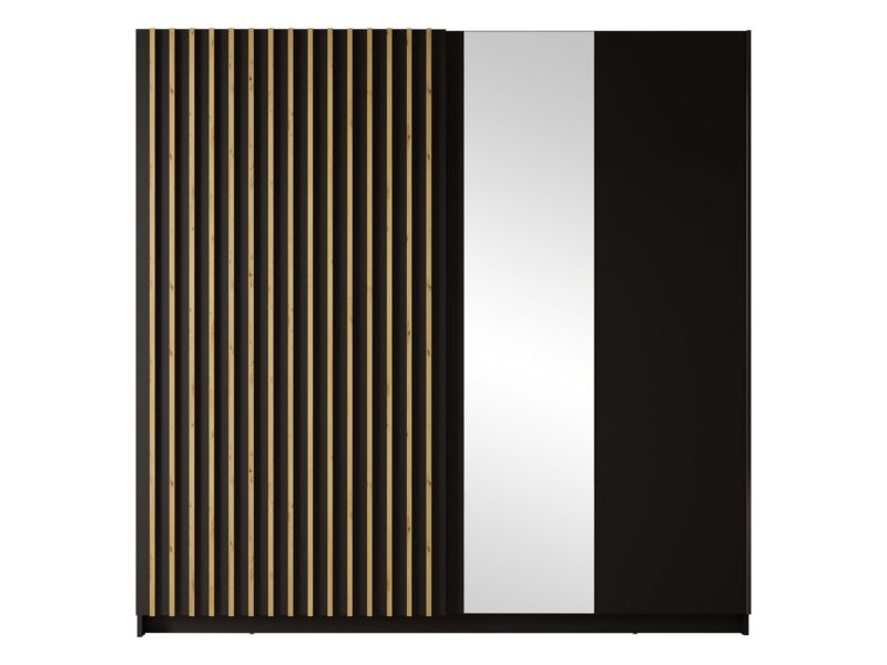 Szafa przesuwna z lustrem MIRJAN 24 Negler czarny + dąb artisan 1 szt.