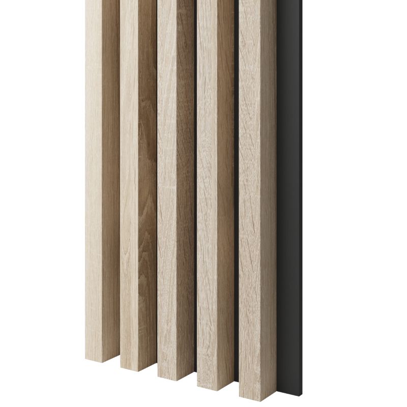 Lamele 3x4cm na czarnej płycie MDF LAMELE3D dąb sonoma 1 szt