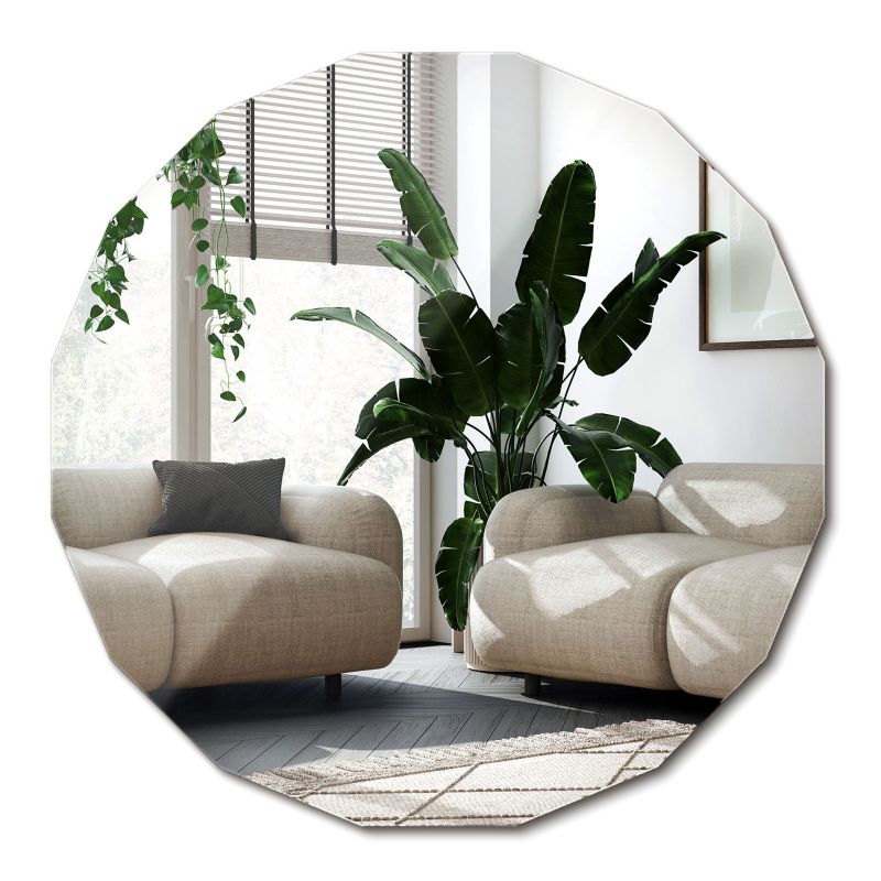 Lustro Bez Ramy Do Przedpokoju Wallfluent 70 cm x 50 cm Wielokątne 1 szt.