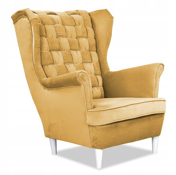 Fotel uszak do salonu Family Meble Carol żółty 1szt