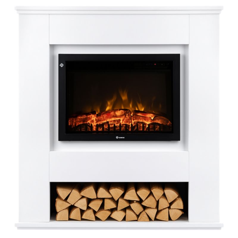 Kominek elektryczny FERRETTI Celine portalowy biały z wneką na drewno 1 szt