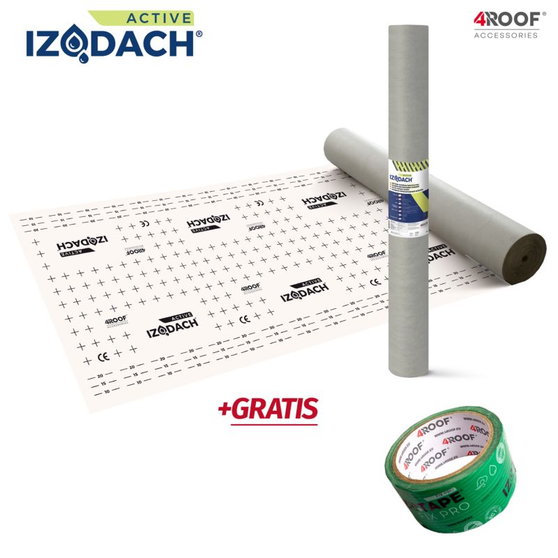 4ROOF Membrana paroizolacyjna IZODACH ACTIVE 100g 75m2 (1 rolka)