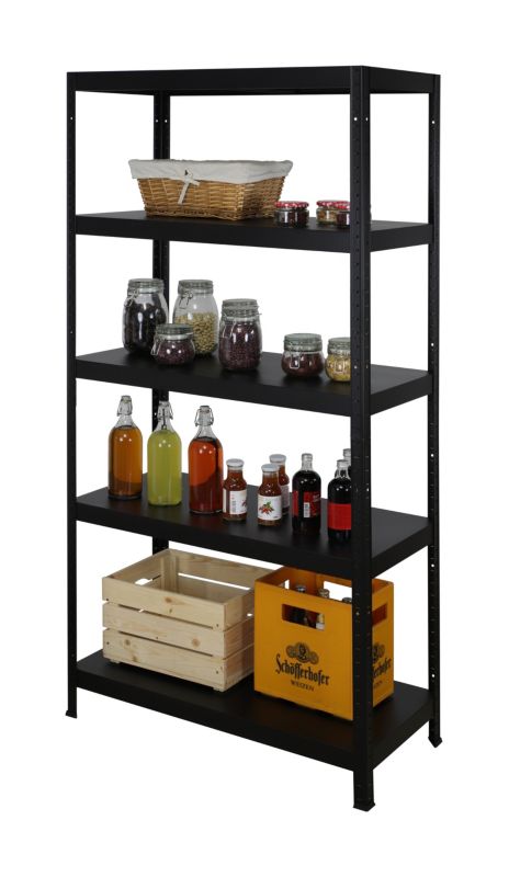 Regał metalowy MODO24 180 x 90 x 40 cm 130 kg na półkę czarny 1 szt.