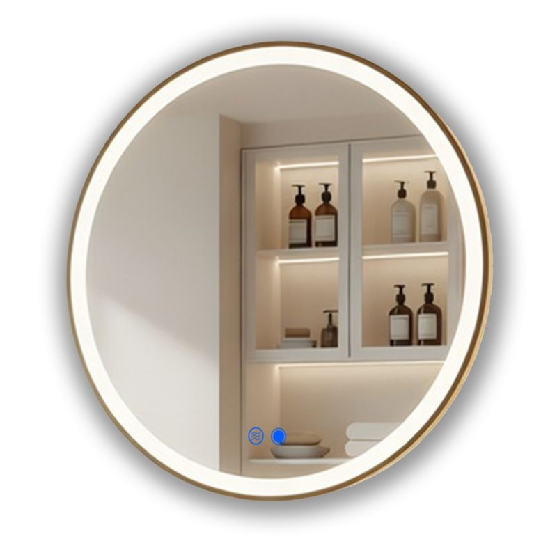 Lustro łazienkowe LED okrągłe 80 cm ARTFORMA podświetlane, antypara, dotykowe, czarny matowy