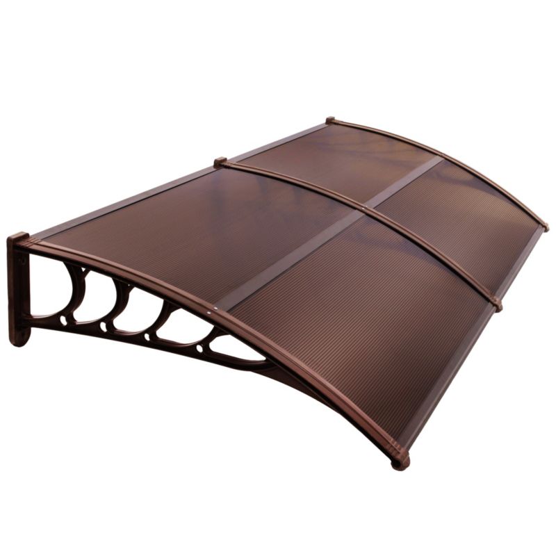 Zadaszenie łukowe nad drzwi Springos daszek do drzwi wejściowych 200x100 cm brązowy, transparentny 1 szt.