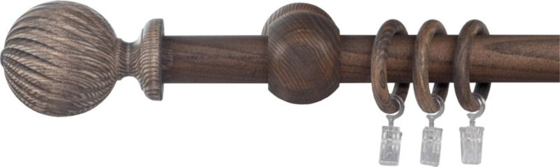 Karnisz pojedynczy drewniany 200 cm olejowany jesion