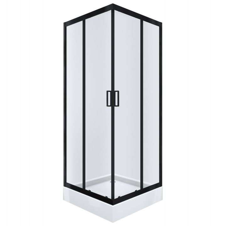 Kabina prysznicowa NAMELESS Durasan 90x90 czarny mat kwadratowa z brodzikiem 1szt.